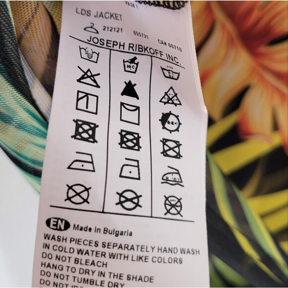 Joseph Ribkoff Black/Multi Tropical Sheer Shell Jacket size 6 - Picture 8 of 9